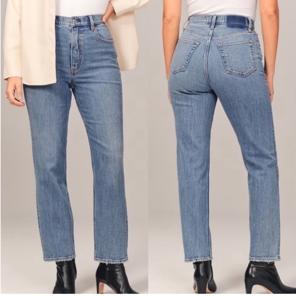 NWT Abercrombie & Fitch Ultra High Rise Ankle Straight Jean - Picture 1 of 7